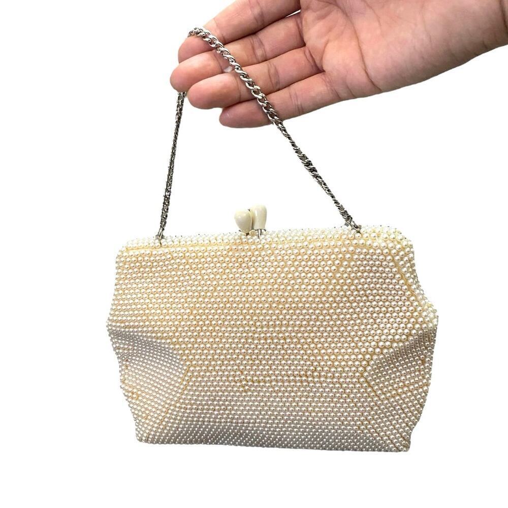 La Regale Vintage 70s Italian Beaded Satin Lined Handbag